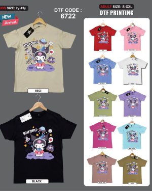 Theme A New Stock Cartoon T-Shirt For Kid's, DTF Printing Baju