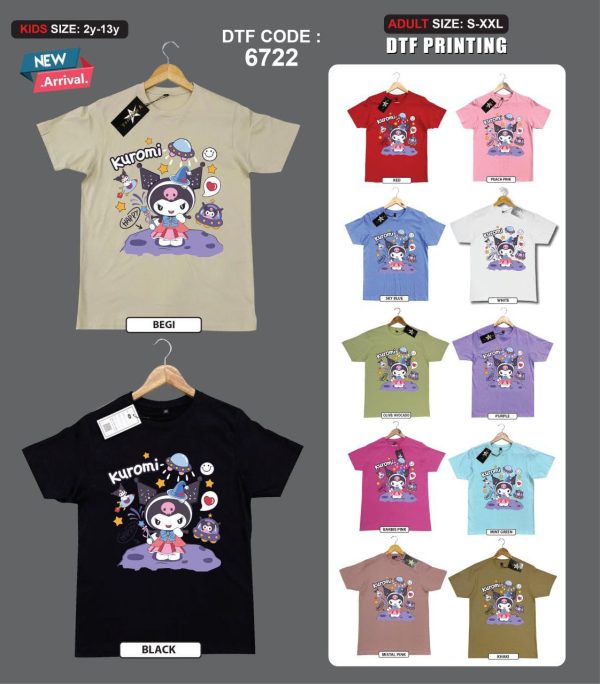 Theme A New Stock Cartoon T-Shirt For Kid's, DTF Printing Baju