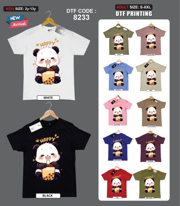 Ready Stock Premium Quality DTF Printing Kid's Shirt 100% Cotton T-Shirt
